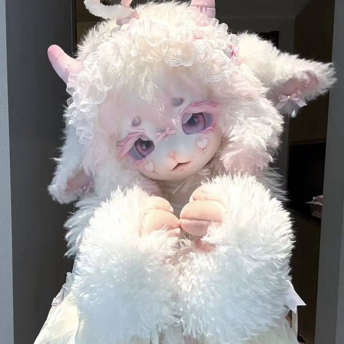 Cosplay Anime Women - Handmade Kig Fursuit Head, Cute Sheep