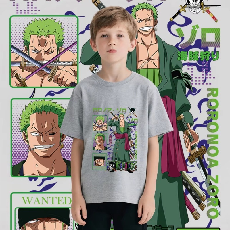Cosplay Anime Zoro - 2026 New Summer Children's Cotton T-shirt