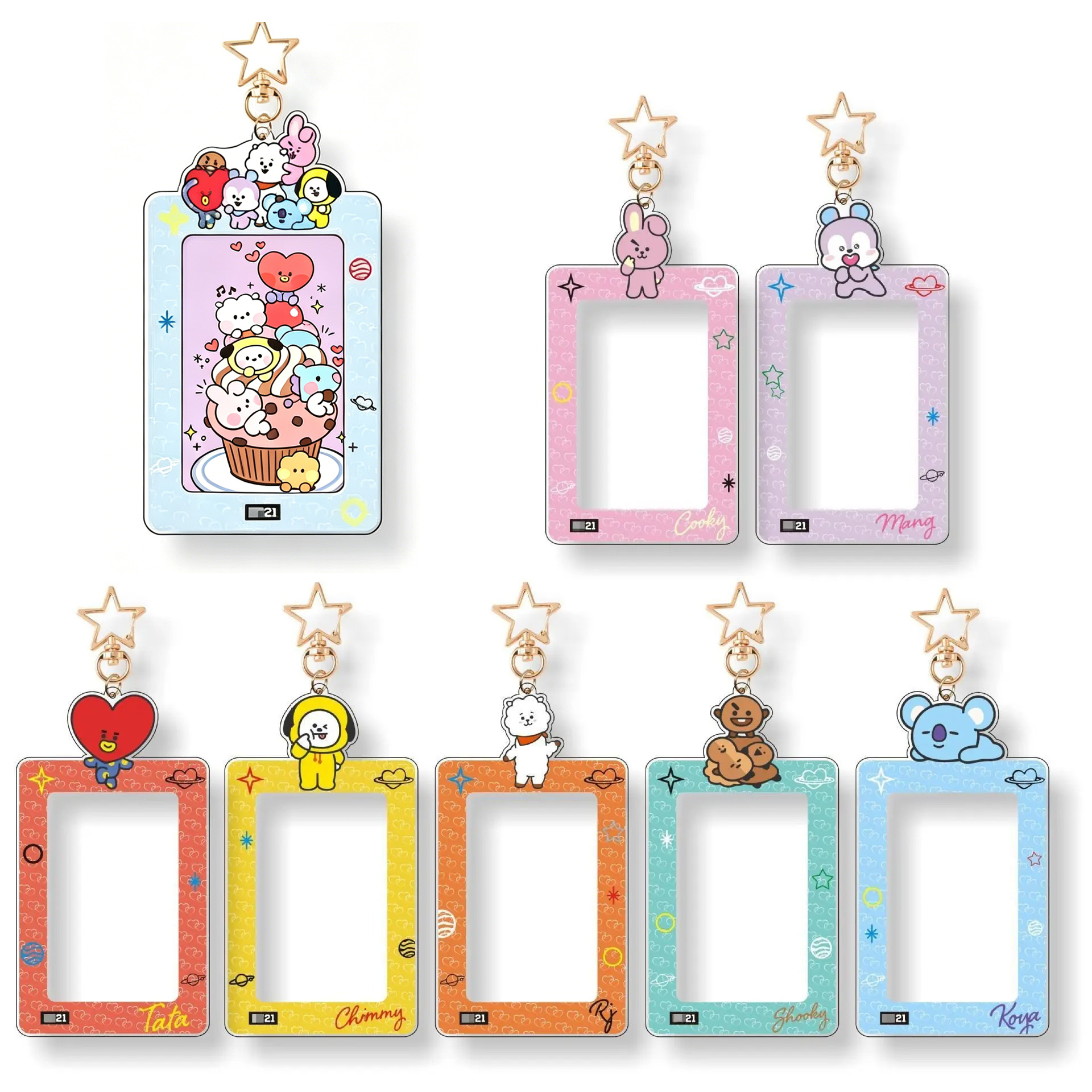 Anime Cosplay Photo - Kawaii BT21 Card Holder Keychain Card