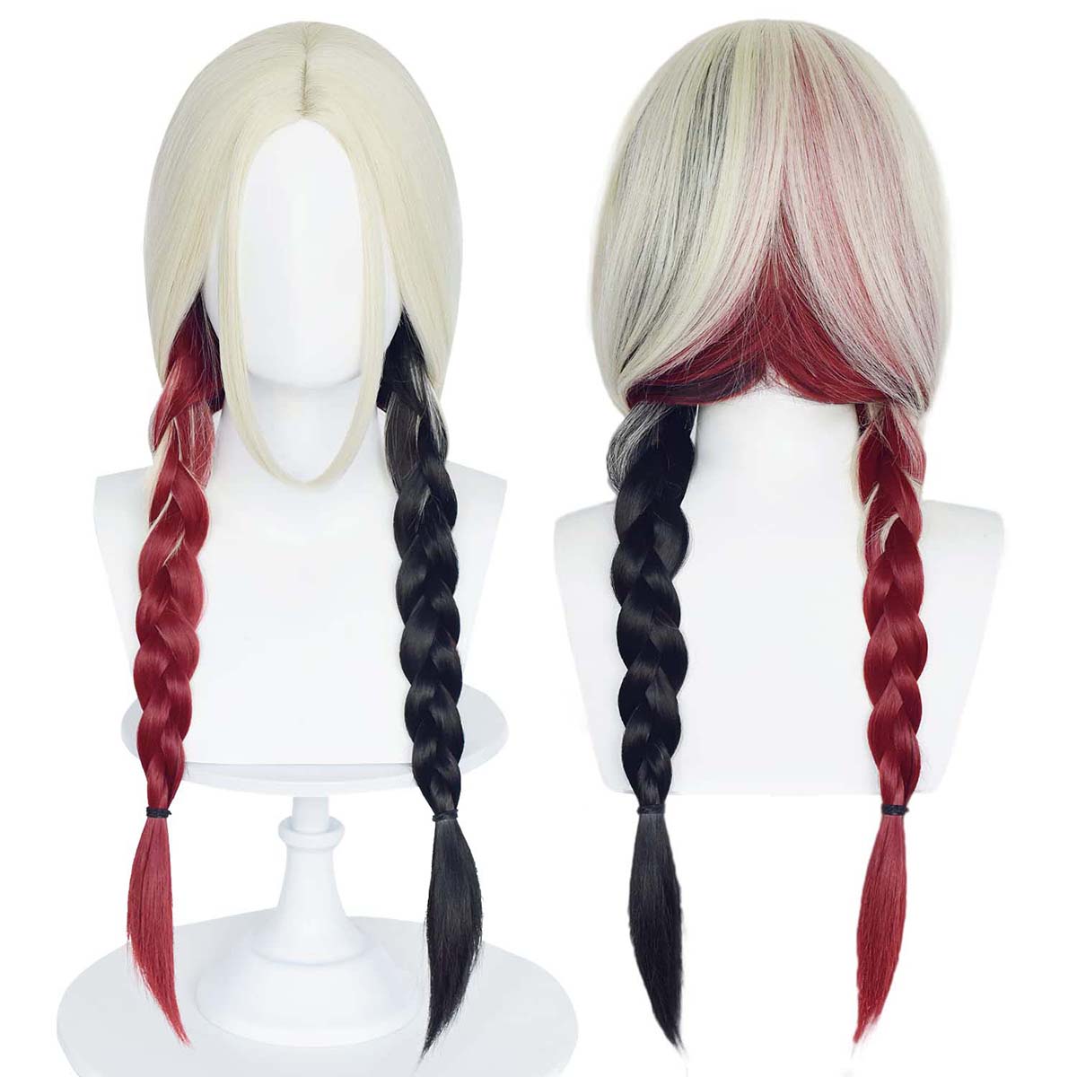Anime Cosplay With Red Hair - Women Quinn Cosplay Wig Harley 2