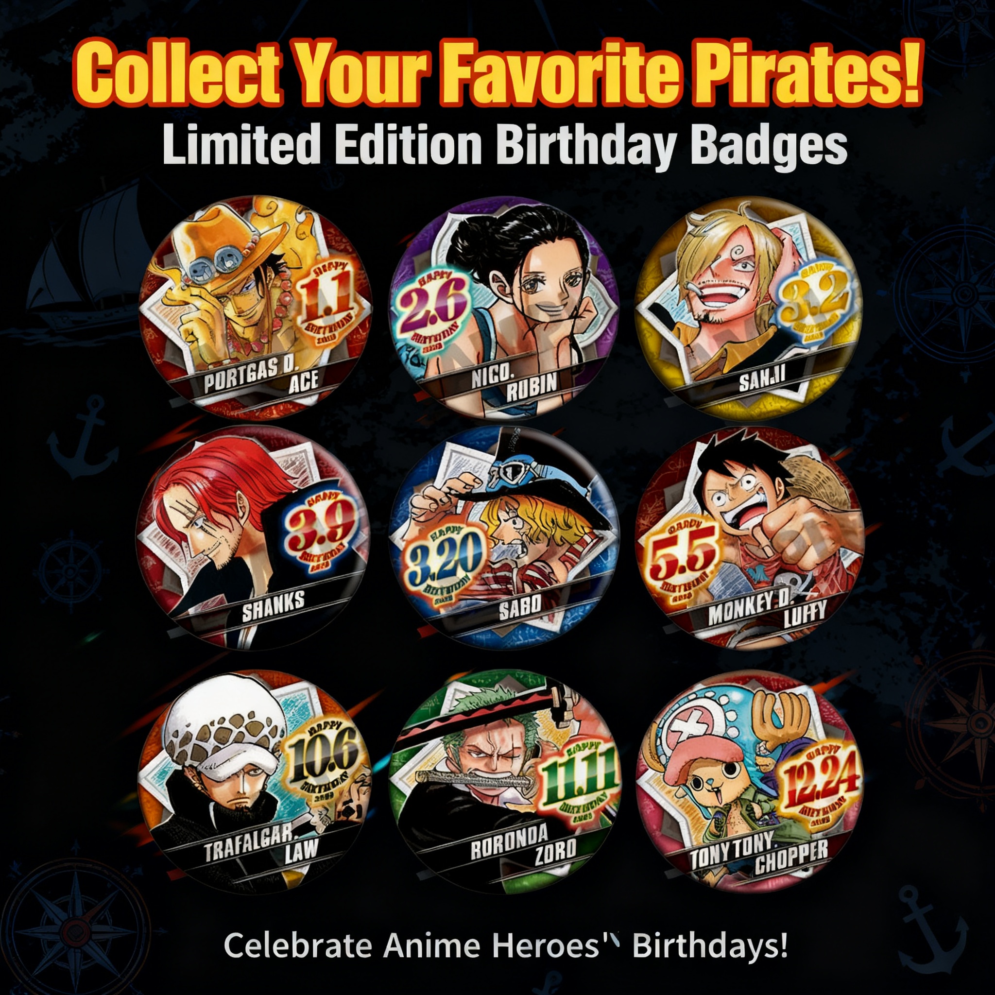 Cosplay Anime Zoro - One Piece Anime Badge 2020 Birthday