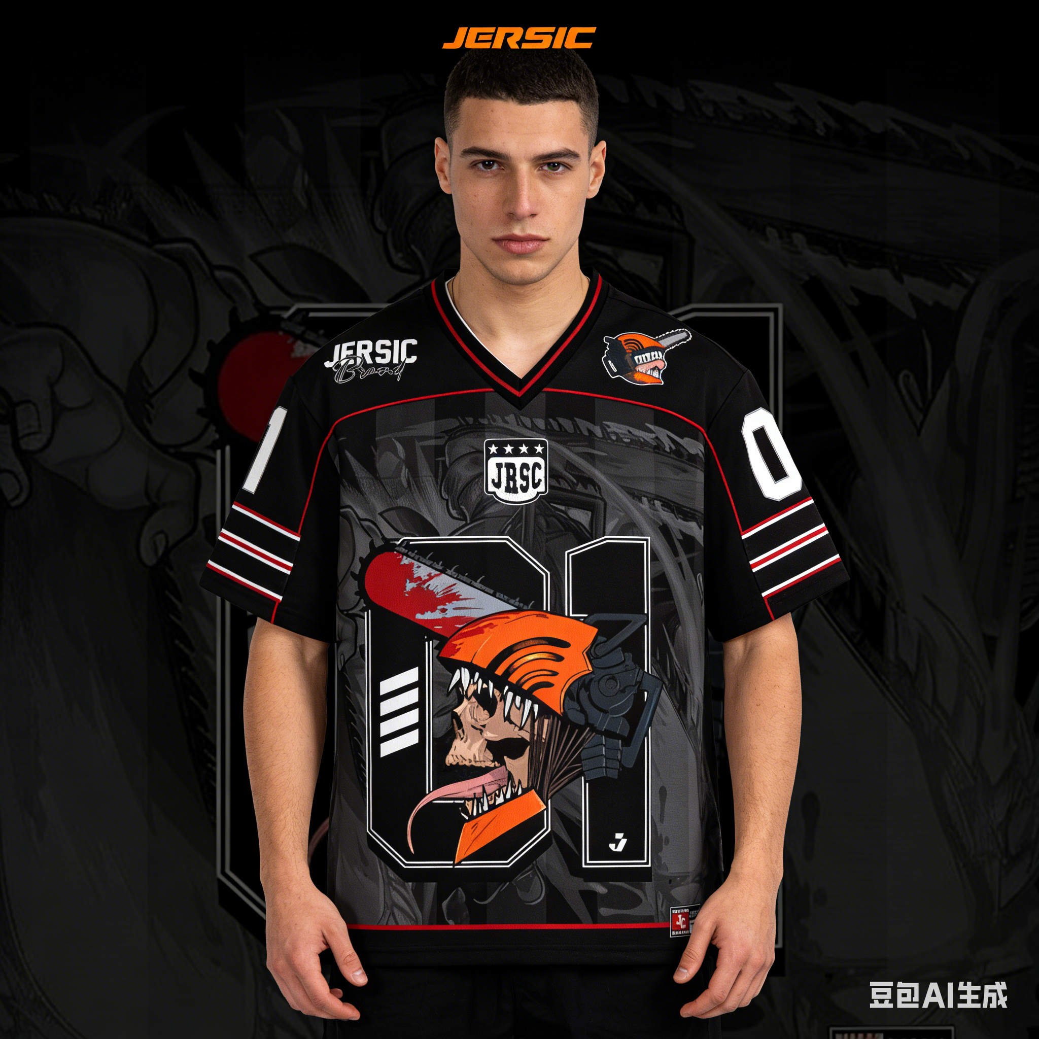 Cosplay Korean Anime - 01 Jersey Chainsaw Man Y2k Korean