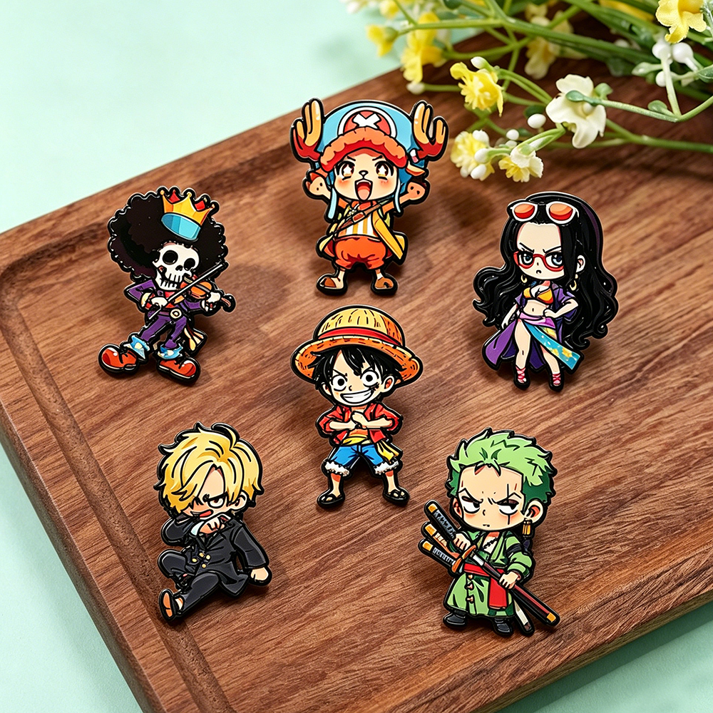 Cosplay Anime Zoro - 4/6Pcs ONE PIECE Enamel Pins Pirate