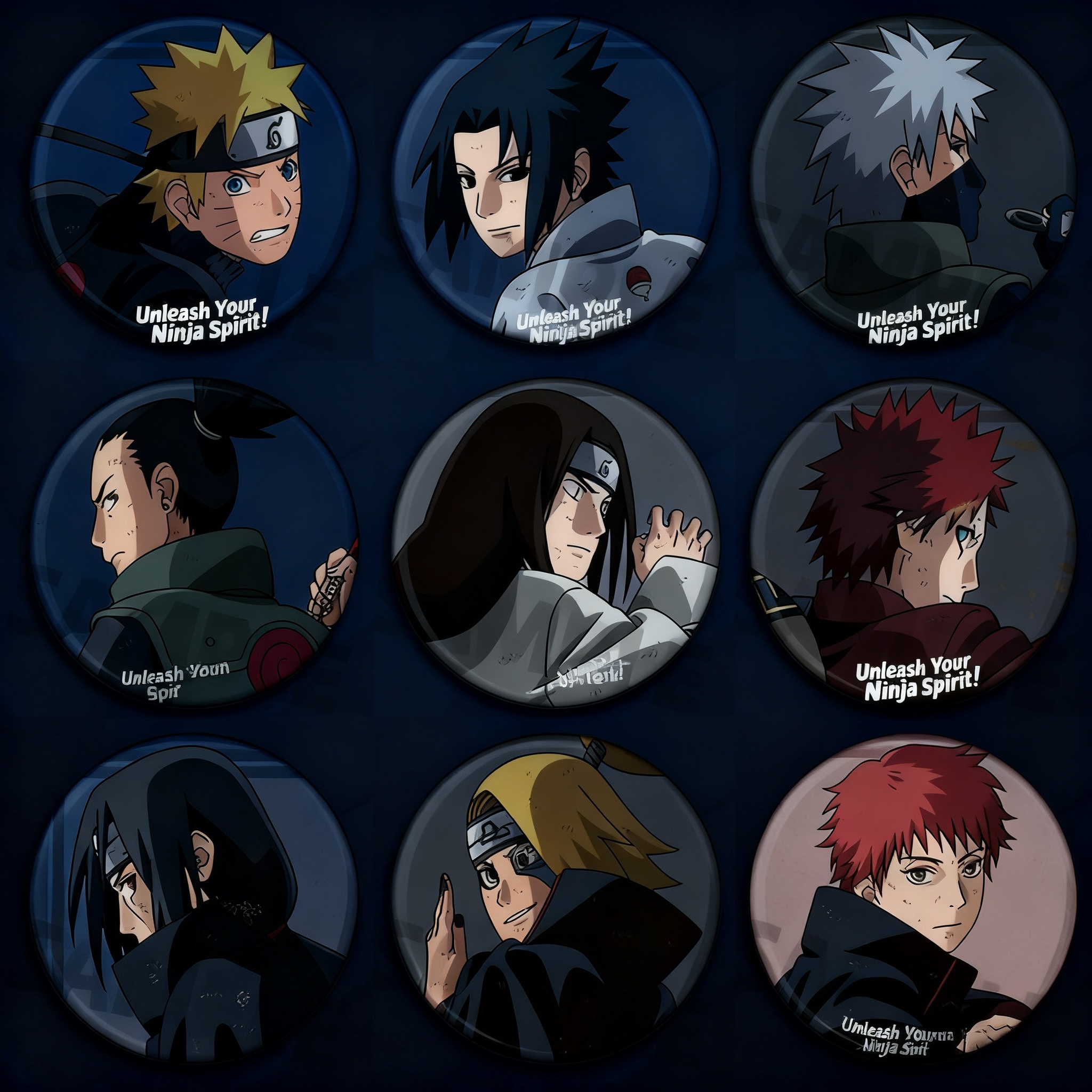 Anime Cosplay Naruto - Naruto Anime Badge Pin Set Shiny