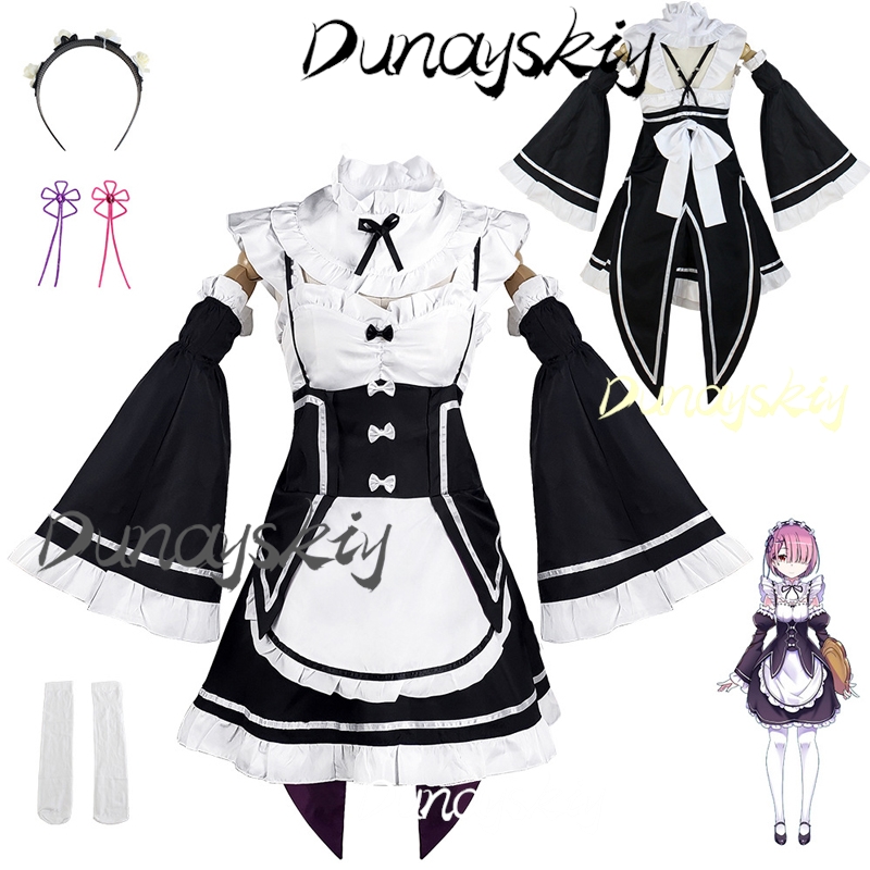Rem Ram Cosplay Costume Anime  - Anime Cosplay Live incelemesi ve fiyatı