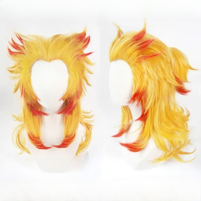 Rengoku Kyoujurou Wig Kimetsu  - Anime Cosplay With Red Hair incelemesi ve fiyatı