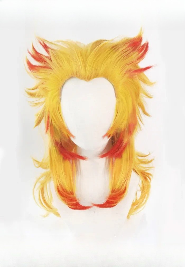 Rengoku Kyoujurou Wig Kimetsu  - Anime Cosplay With Red Hair incelemesi ve fiyatı