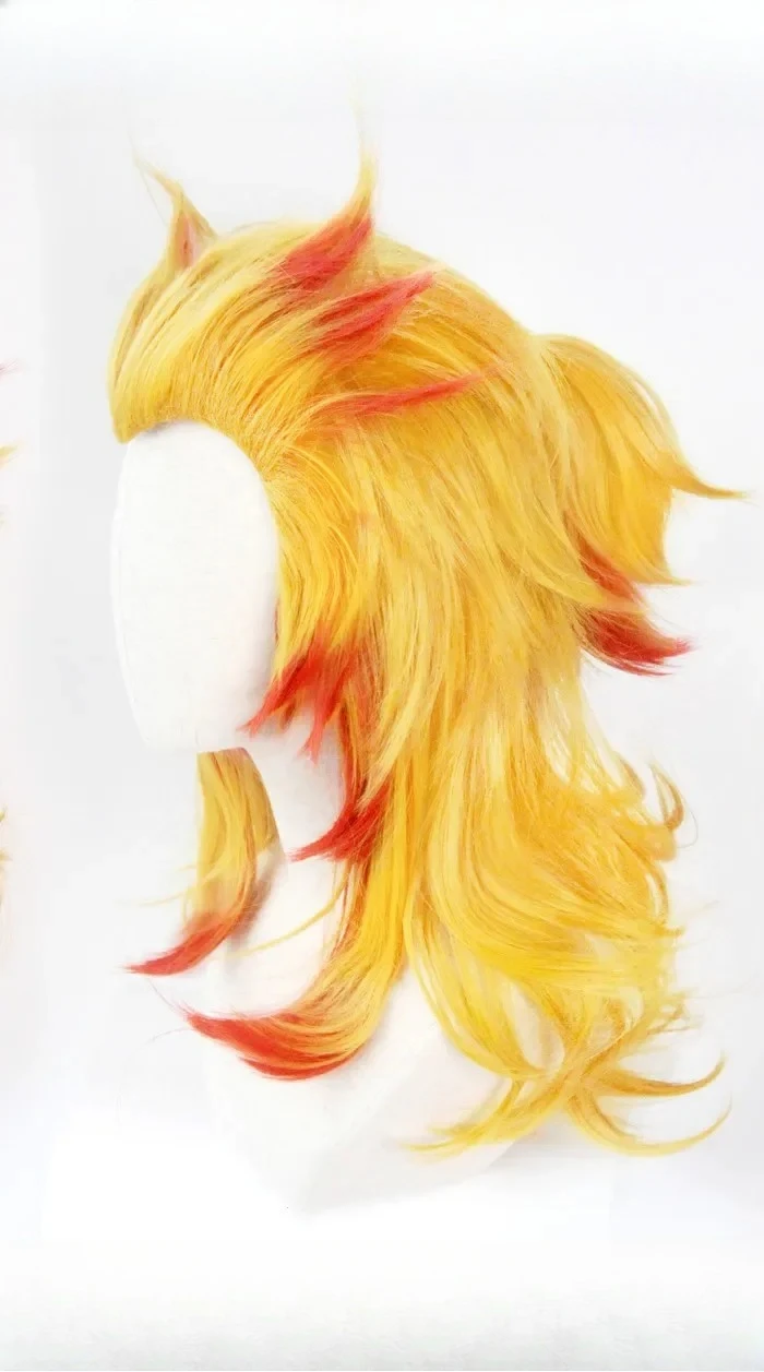 Rengoku Kyoujurou Wig Kimetsu  - Anime Cosplay With Red Hair incelemesi ve fiyatı