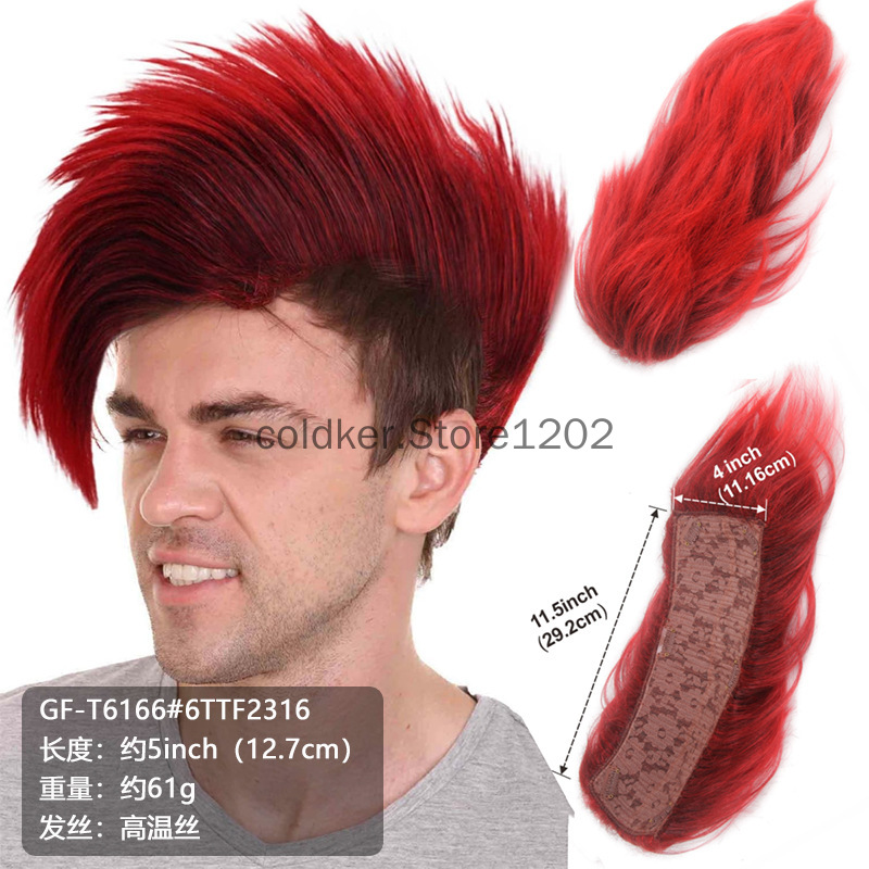 Men's Punk Mohawk Spiky Wig Re - Anime Cosplay With Red Hair incelemesi ve fiyatı