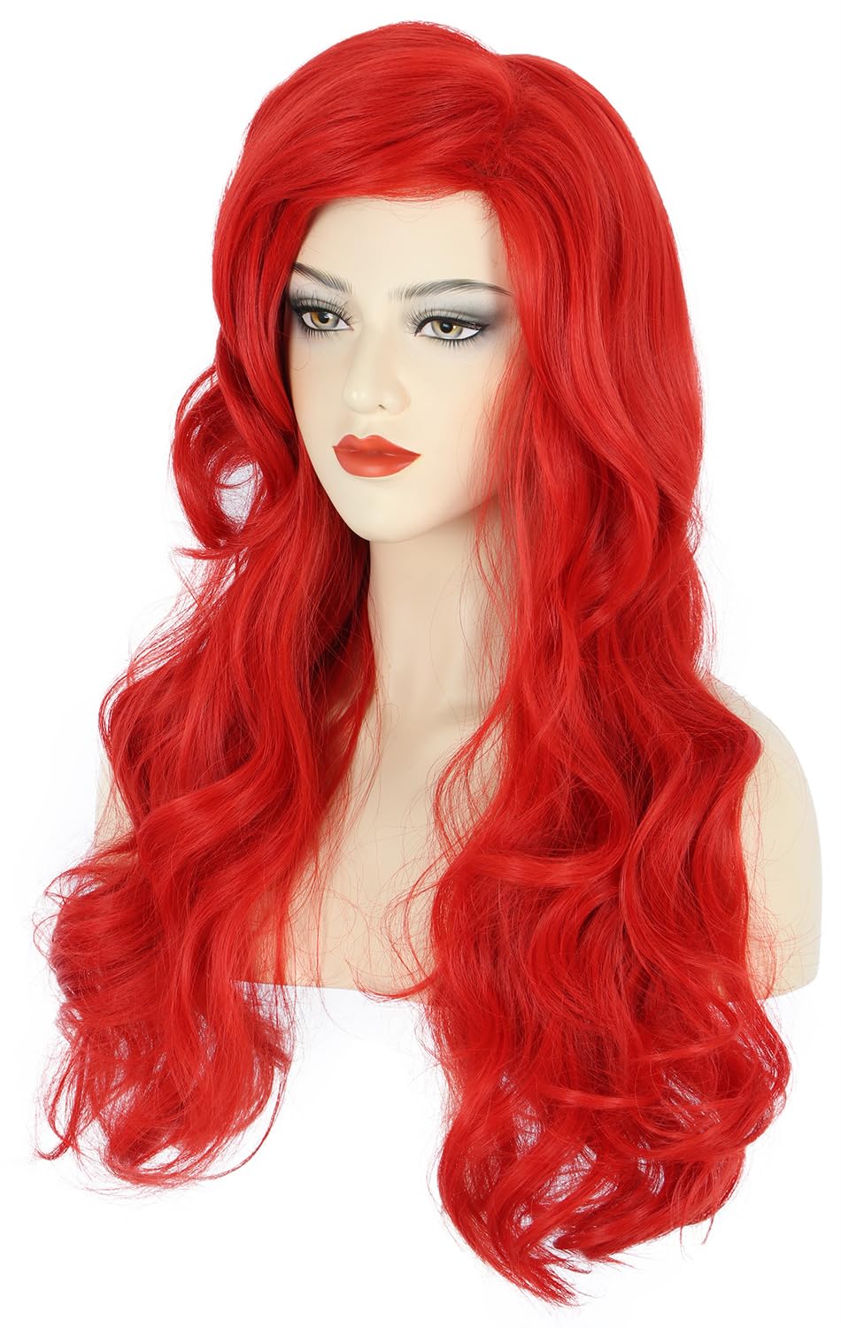 Women Long Wavy Red Wigs Hallo - Anime Cosplay With Red Hair incelemesi ve fiyatı