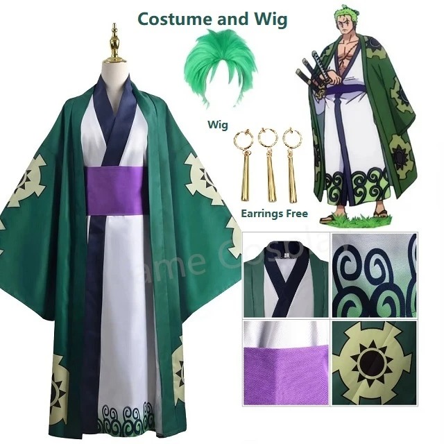 Green Roronoa Zoro Kimono Cosp - Cosplay Anime Zoro incelemesi ve fiyatı