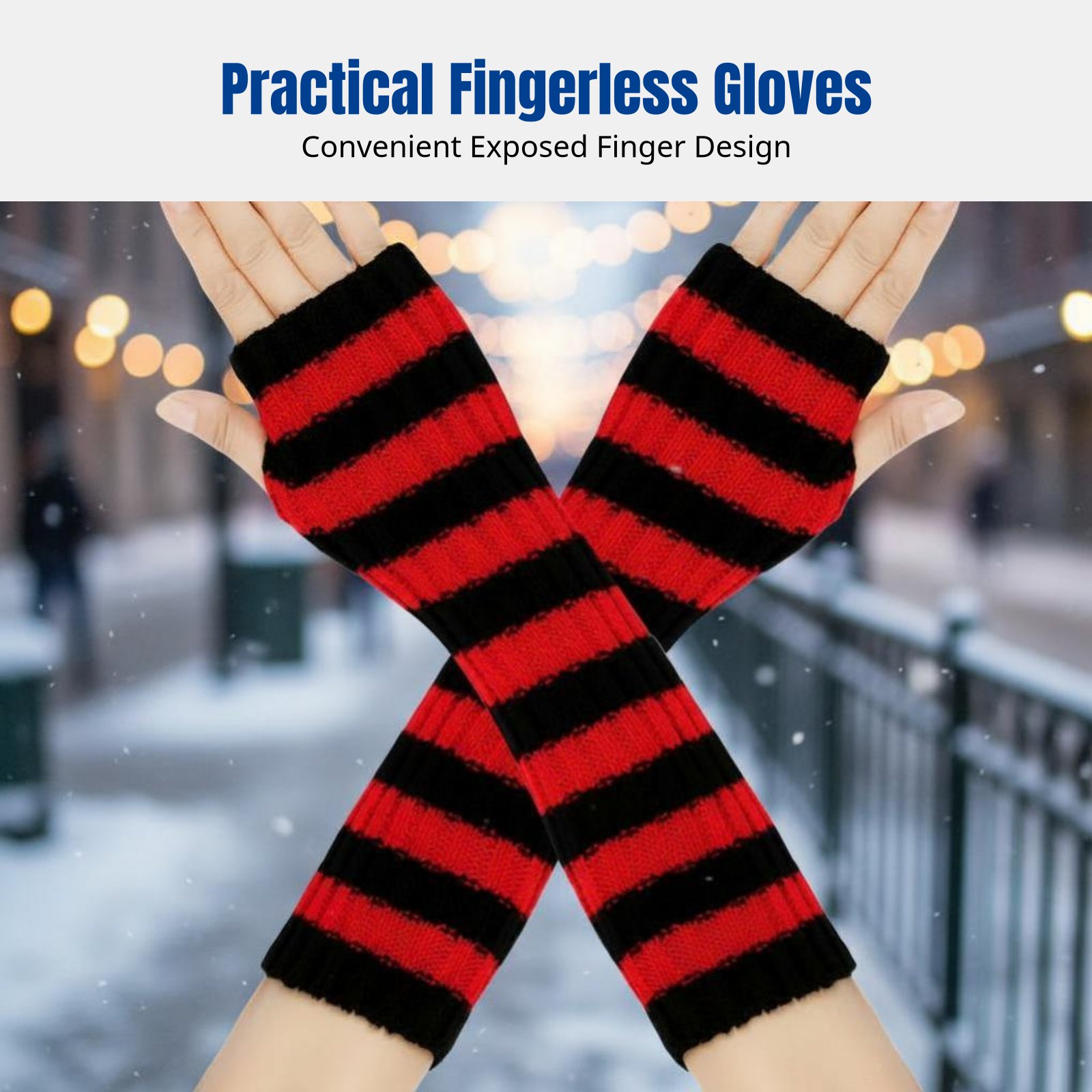 Anime Striped Fingerless Glove - Cosplay Korean Anime incelemesi ve fiyatı