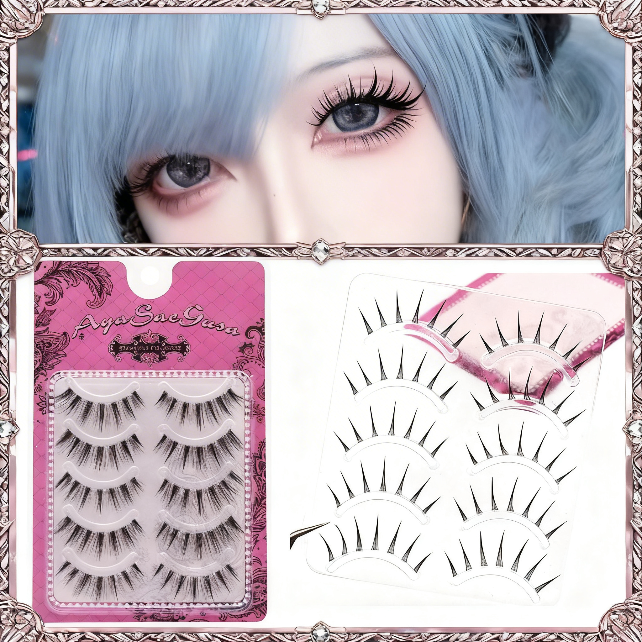1/2Stes Hot Manga Lashes Natur - Cosplay Korean Anime incelemesi ve fiyatı
