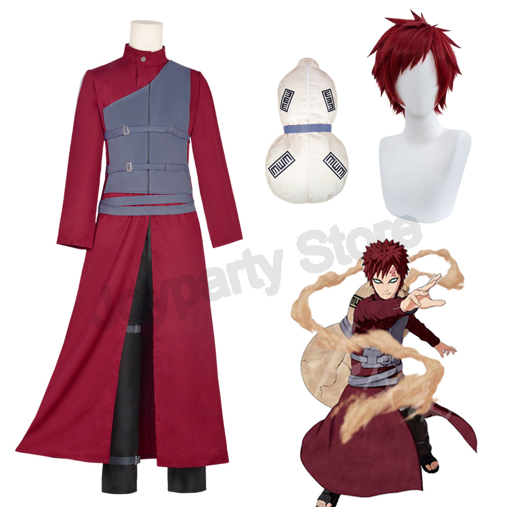 Gaara Cosplay Costume Sand Fiv - Anime Cosplay With Red Hair incelemesi ve fiyatı